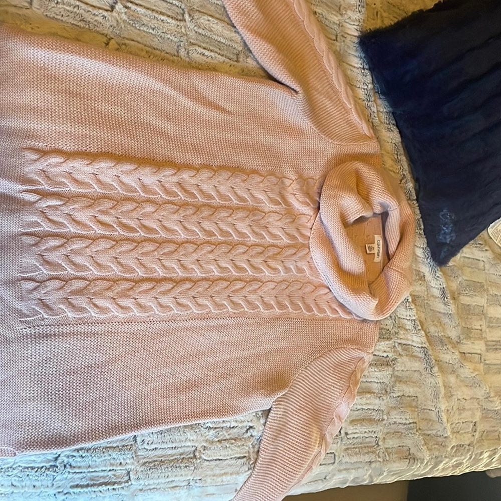 Calvin Klein cowl neck pink sweater like new!